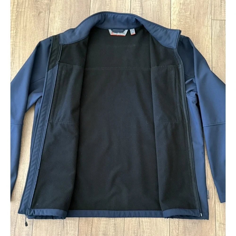 Free Country Men's Super Softshell Wind/Water Resistant Zip Lined Jacket Blue XL